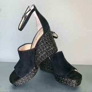 Jessica Simpson Black Suede & Straw